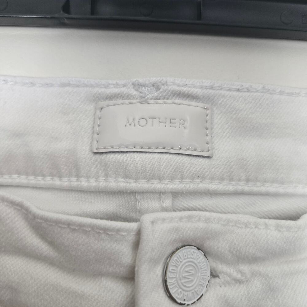 MOTHER The Insider Crop Step Fray Size 26 Fairest of Them All White Denim Jeans - Picture 8 of 12